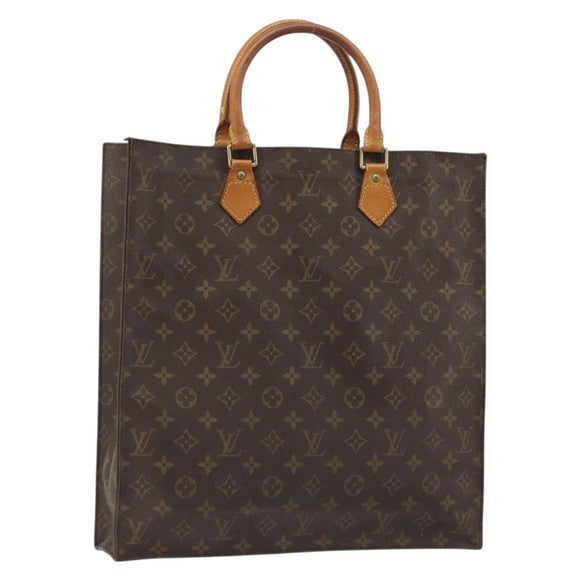 LOUIS VUITTON Monogram Sac Plat Hand Bag M51140 LV Auth 186568