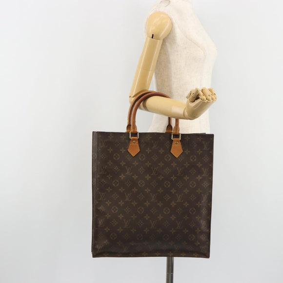 LOUIS VUITTON Monogram Sac Plat Hand Bag M51140 LV Auth 186568