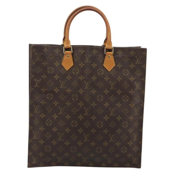 LOUIS VUITTON Monogram Sac Plat Hand Bag M51140 LV Auth 186568