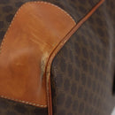 CELINE Macadam Canvas Boston Bag PVC Leather Brown Gold Auth 186569-14