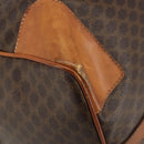 CELINE Macadam Canvas Boston Bag PVC Leather Brown Gold Auth 186569-15