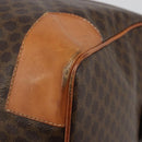 CELINE Macadam Canvas Boston Bag PVC Leather Brown Gold Auth 186569-16