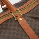CELINE Macadam Canvas Boston Bag PVC Leather Brown Gold Auth 186569-18