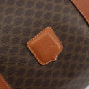 CELINE Macadam Canvas Boston Bag PVC Leather Brown Gold Auth 186569-19