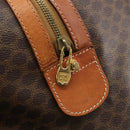 CELINE Macadam Canvas Boston Bag PVC Leather Brown Gold Auth 186569-10