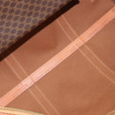 CELINE Macadam Canvas Boston Bag PVC Leather Brown Gold Auth 186569-11