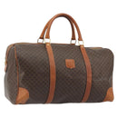 CELINE Macadam Canvas Boston Bag PVC Leather Brown Gold Auth 186569-1