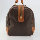 CELINE Macadam Canvas Boston Bag PVC Leather Brown Gold Auth 186569-3