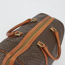 CELINE Macadam Canvas Boston Bag PVC Leather Brown Gold Auth 186569-6