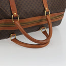 CELINE Macadam Canvas Boston Bag PVC Leather Brown Gold Auth 186569-7