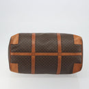 CELINE Macadam Canvas Boston Bag PVC Leather Brown Gold Auth 186569-5