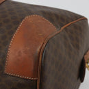 CELINE Macadam Canvas Boston Bag PVC Leather Brown Gold Auth 186570-12