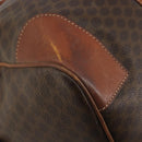 CELINE Macadam Canvas Boston Bag PVC Leather Brown Gold Auth 186570-13