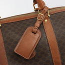 CELINE Macadam Canvas Boston Bag PVC Leather Brown Gold Auth 186570-14