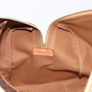 CELINE Macadam Canvas Boston Bag PVC Leather Brown Gold Auth 186570-20