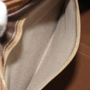 CELINE Macadam Canvas Boston Bag PVC Leather Brown Gold Auth 186570-23