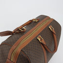 CELINE Macadam Canvas Boston Bag PVC Leather Brown Gold Auth 186570-6