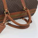 CELINE Macadam Canvas Boston Bag PVC Leather Brown Gold Auth 186570-7