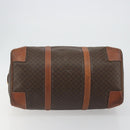 CELINE Macadam Canvas Boston Bag PVC Leather Brown Gold Auth 186570-9