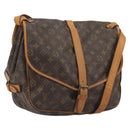 LOUIS VUITTON Monogram Saumur 35 Shoulder Bag M42254 LV Auth 186580-1