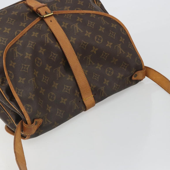 LOUIS VUITTON Monogram Saumur 35 Shoulder Bag M42254 LV Auth 186580