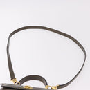 FENDI Hand Bag Leather 2way Khaki Gold Auth 186587A-14