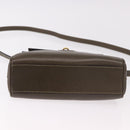 FENDI Hand Bag Leather 2way Khaki Gold Auth 186587A-5