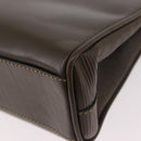 FENDI Hand Bag Leather 2way Khaki Gold Auth 186587A-18