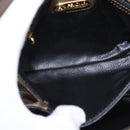 FENDI Hand Bag Leather 2way Khaki Gold Auth 186587A-10