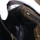 FENDI Hand Bag Leather 2way Khaki Gold Auth 186587A-24