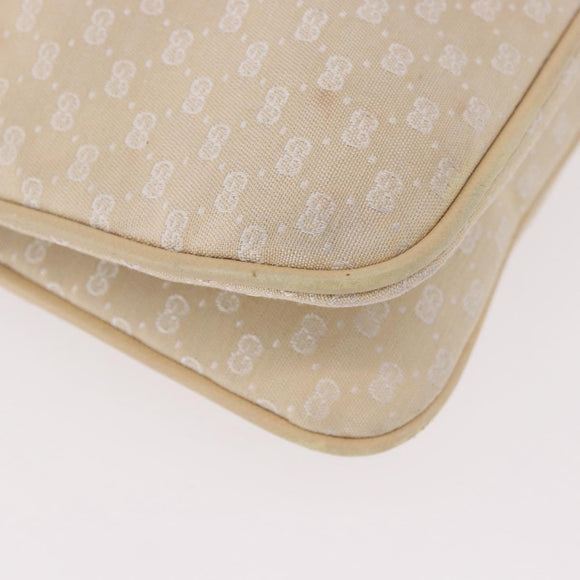 GUCCI Micro GG Canvas Bamboo Chain Shoulder Bag Ivory Gold Auth 186588