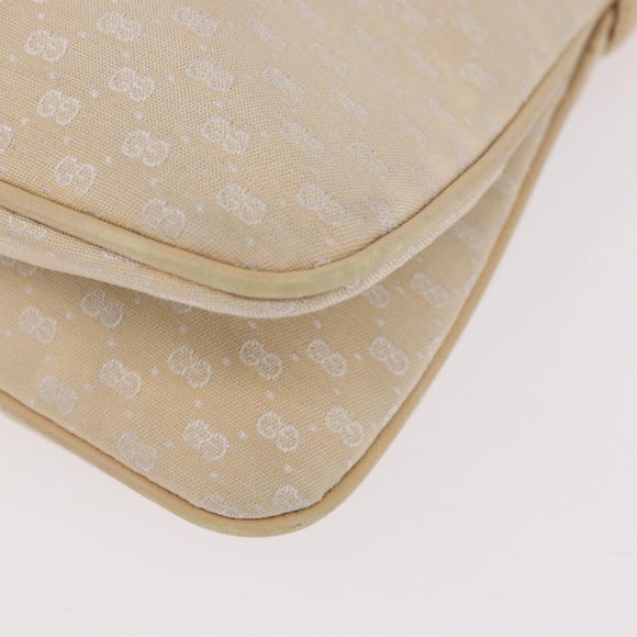 GUCCI Micro GG Canvas Bamboo Chain Shoulder Bag Ivory Gold Auth 186588