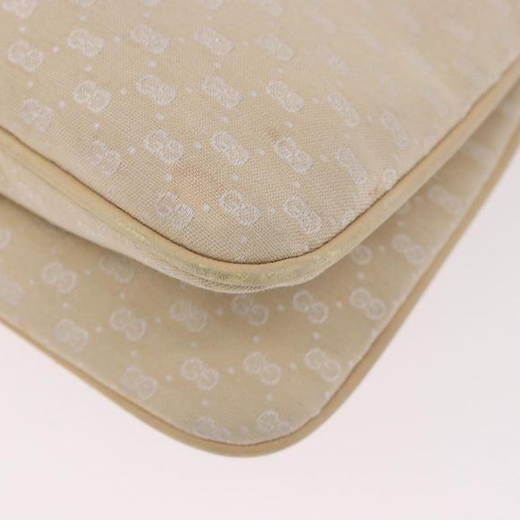 GUCCI Micro GG Canvas Bamboo Chain Shoulder Bag Ivory Gold Auth 186588