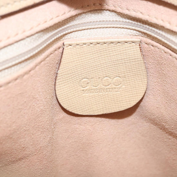 GUCCI Micro GG Canvas Bamboo Chain Shoulder Bag Ivory Gold Auth 186588