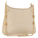 GUCCI Micro GG Canvas Bamboo Chain Shoulder Bag Ivory Gold Auth 186588-1