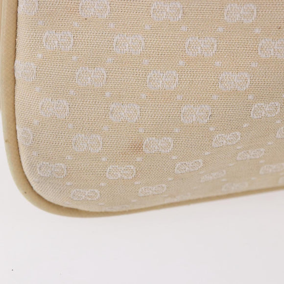 GUCCI Micro GG Canvas Bamboo Chain Shoulder Bag Ivory Gold Auth 186588