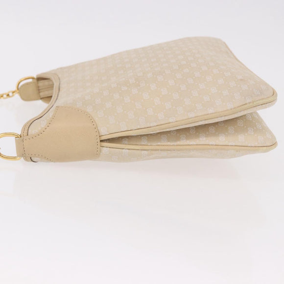 GUCCI Micro GG Canvas Bamboo Chain Shoulder Bag Ivory Gold Auth 186588