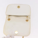 CHANEL Schoudertas met ketting Lamsleer Wit Goudkleurig CC Auth 186589A-10