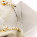 CHANEL Schoudertas met ketting Lamsleer Wit Goudkleurig CC Auth 186589A-19