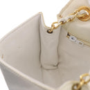 CHANEL Schoudertas met ketting Lamsleer Wit Goudkleurig CC Auth 186589A-20