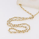 CHANEL Schoudertas met ketting Lamsleer Wit Goudkleurig CC Auth 186589A-8