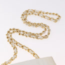 CHANEL Schoudertas met ketting Lamsleer Wit Goudkleurig CC Auth 186589A-14