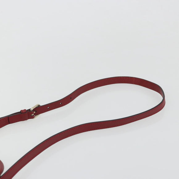 GUCCI GG Canvas Guccissima Hand Bag Leather 2way Red Gold 449654 Auth 186590A