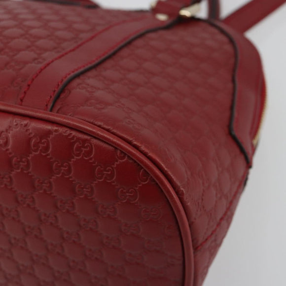 GUCCI GG Canvas Guccissima Hand Bag Leather 2way Red Gold 449654 Auth 186590A