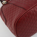 GUCCI GG Canvas Guccissima Hand Bag Leather 2way Red Gold 449654 Auth 186590A-13