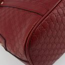 GUCCI GG Canvas Guccissima Hand Bag Leather 2way Red Gold 449654 Auth 186590A-15