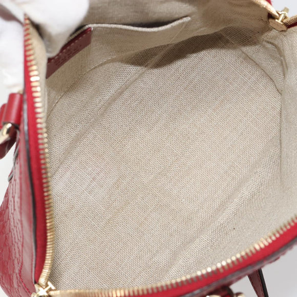 GUCCI GG Canvas Guccissima Hand Bag Leather 2way Red Gold 449654 Auth 186590A