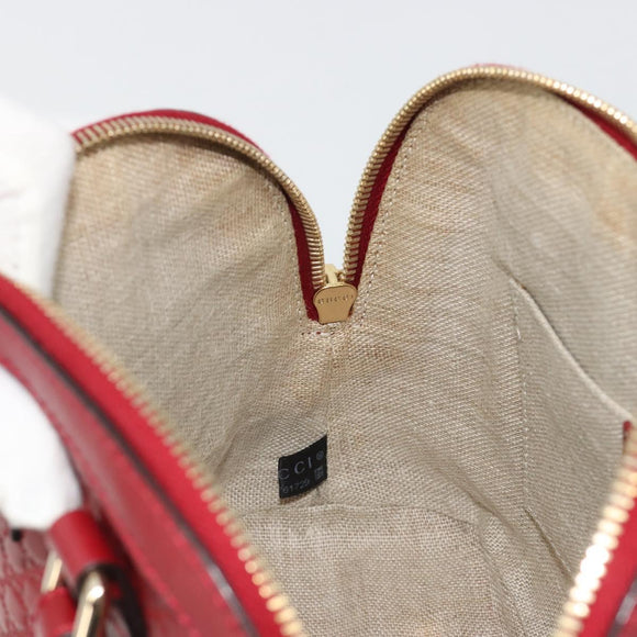 GUCCI GG Canvas Guccissima Hand Bag Leather 2way Red Gold 449654 Auth 186590A