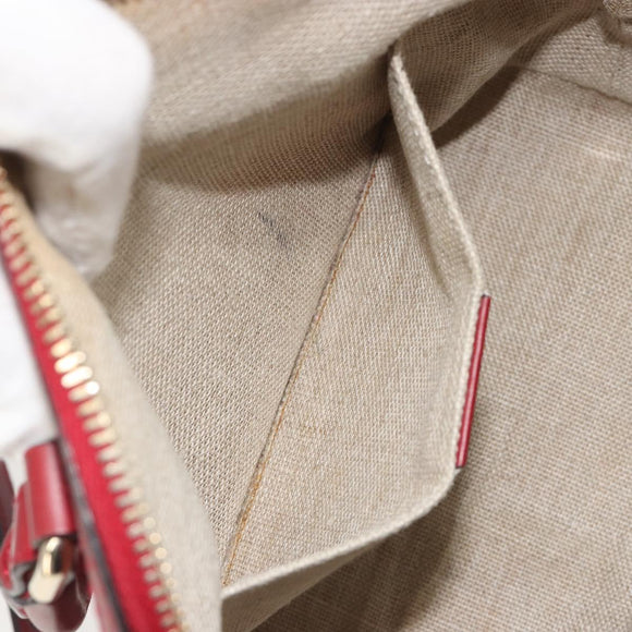 GUCCI GG Canvas Guccissima Hand Bag Leather 2way Red Gold 449654 Auth 186590A