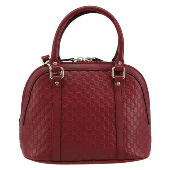 GUCCI GG Canvas Guccissima Hand Bag Leather 2way Red Gold 449654 Auth 186590A